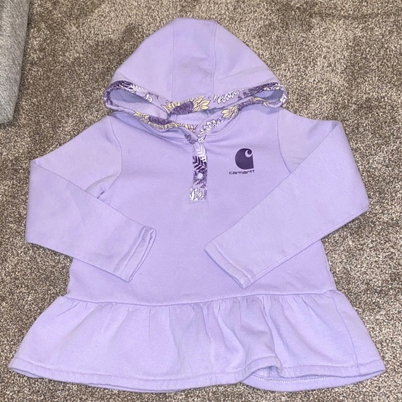 Carhartt Kids Lavender Hoodie with Floral Hood - Picture 1 of 2